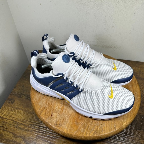 Nike Air Presto Mens White Navy Blue Gold Running Shoes 846438-998 Size 13